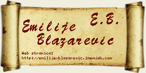 Emilije Blažarević vizit kartica